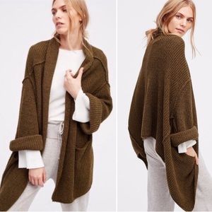 Free people low tide cardigan olive green